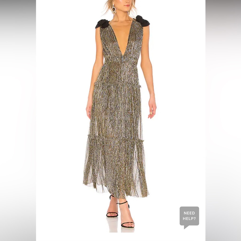 Sabina Musayev Black and Gold Maxi Dress